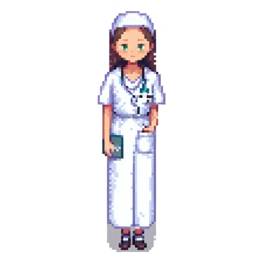 A beautiful, thin girl in a medical gown sticker