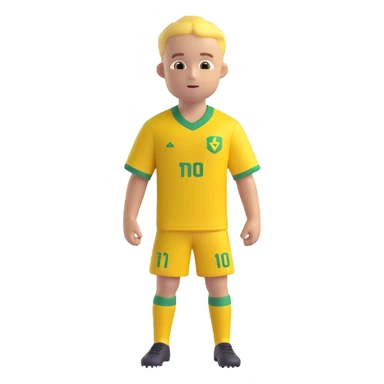 Brazil national team soccer shirt, bright yellow, green details, short sleeves, no text, plain background sticker