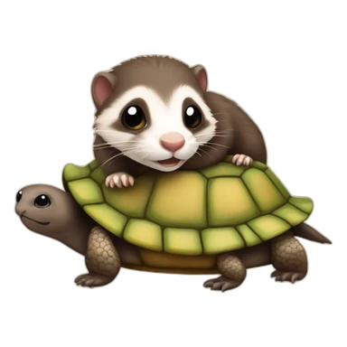 Furet sur une tortue sticker