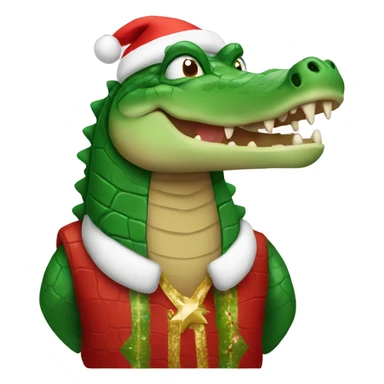 Crocodile with Christmas outfit  sticker