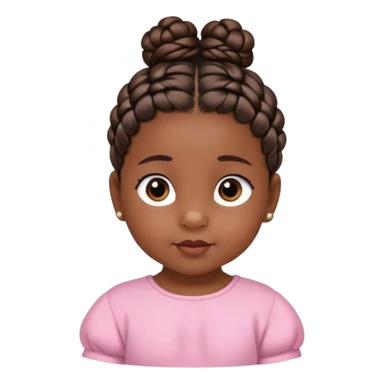 baby girl with dark brown skin with braided bun sticker