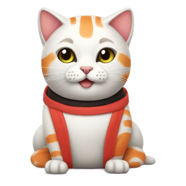 cat dressed up like sushi sticker