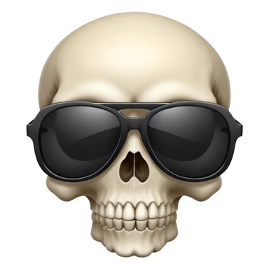 Skull emoji with black sunglasses sticker