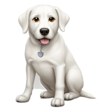 White dog sticker