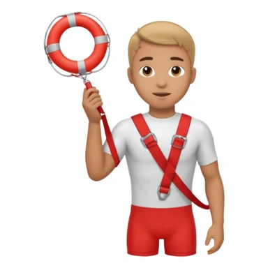 Lifeguard Holding Rescue Tube circle  sticker
