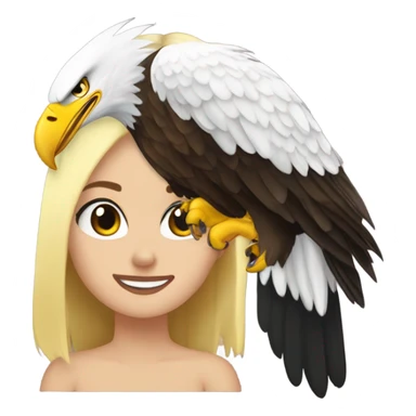 A bald eagle with a blonde girl in its talons  sticker