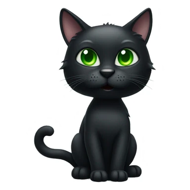 Black cat with green eyes sticker