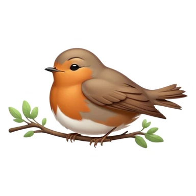 Meme-Worthy Cute Sleeping Robin Portrait Emoji, Head resting peacefully with a contented smile, showcasing a delicate, softly feathered body and eyes gently closed in serene slumber, Simplified yet adorably endearing features, highly detailed, glowing with a soft, drowsy light, high shine, relaxed and utterly lovable, stylized with an air of playful laziness, soft glowing outline, capturing the essence of a sleeping robin that feels destined to become the next viral icon of adorable rest! sticker
