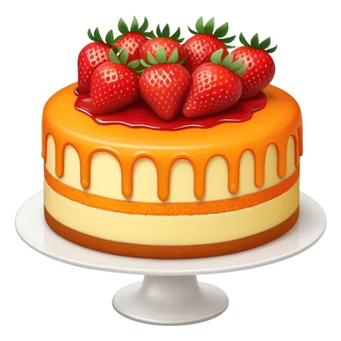 Orange cake with a strawberries on the top  sticker