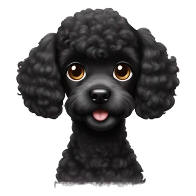 black poodle puppy sticker