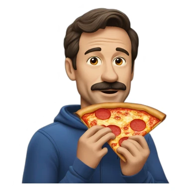 Ted lasso eating pizza  sticker