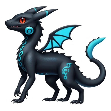 Gothic Colorful Salandit-Umbreon-Fakémon-hybrid-creature (full body)  sticker