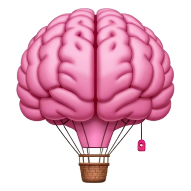 Globo aerostatico con forma de cerebro de color rosa sticker