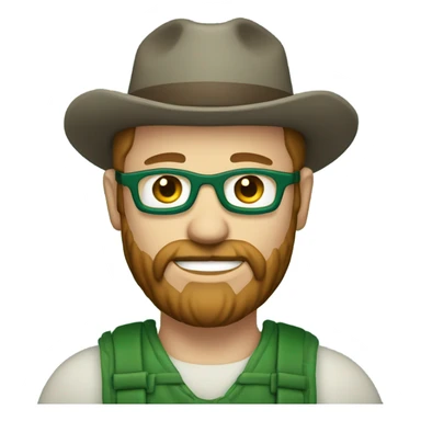 A male farmer, fair and short thin beard (brown hair and hair between green and blue) sticker