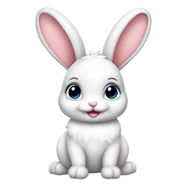 Baby bunny with coquette bow on ear sticker