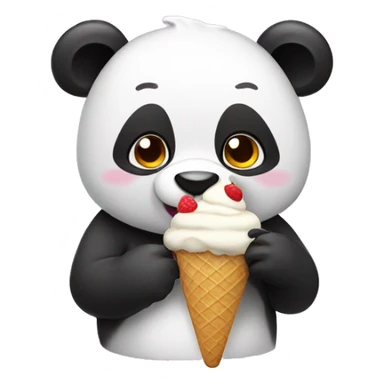 Panda eating ice cream sticker