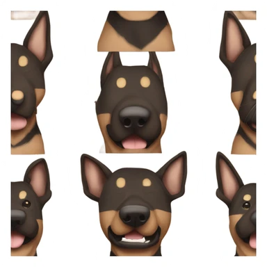 Black and brown striped Belgian malinois dog with floppy ears sticker