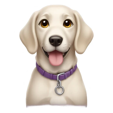 Dog named Luna proud of her cute face and cute coat sticker