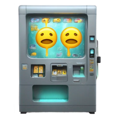 sci-fi concept vending machine, damaged, sentient sticker