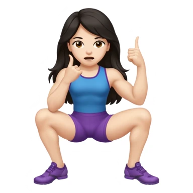 Una niña con los pies flexionados, dedo índice en la boca y cadera hacia el lado derecho sticker