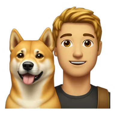 a human and a doge sticker