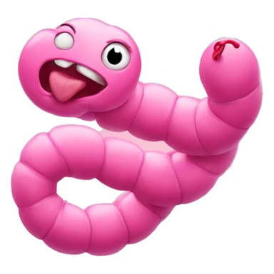 pink worm with pink hearts sticker