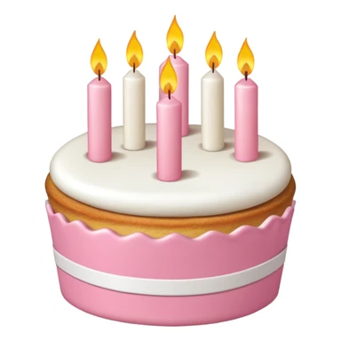 torta de cumpleaños rosa y blanca  linda  que tenga velitas sticker