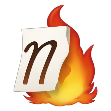 letter m with fire sticker