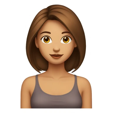 fille cheveux long marron lisse kitty  sticker