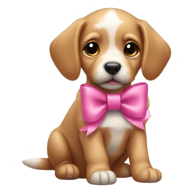 Puppy with a pink bow sticker