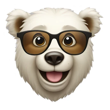 a happy bear with glasses sticker
