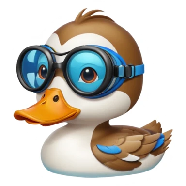 duck with swimming goggles sticker