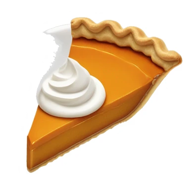 Slice of pumpkin pie with a lot of whipped cream on it sticker