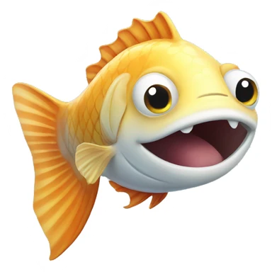 Smiling fish sticker
