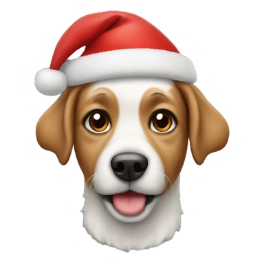 Dog with a Christmas hat sticker
