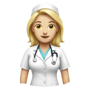 Blonde nurse sticker