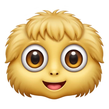 Emoji haciendo ojitos lindos con dos ojos grandes como el gato con botas y la boca así ( sticker