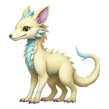 Feral Rare Fantasy cute pastel Vernid-Sergal-animal-creature-hybrid by LiLaiRa, markings, tufted ears, full body sticker
