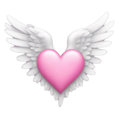 Pink heart with white wings sticker