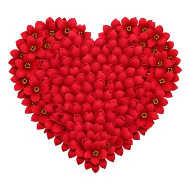 Make a giant heart out of flowers shaped like hearts sticker