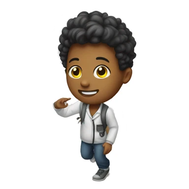 a student with white skin making a step downstairs sticker