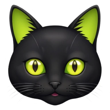 Black cat with chartreuse eyes sticker