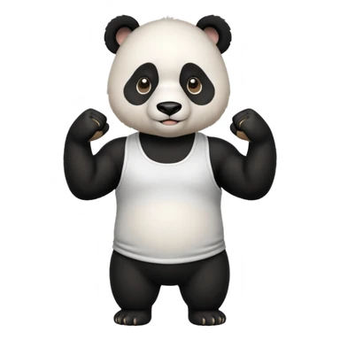 flexing panda bear with tanktop sticker
