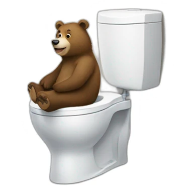 Un ours sur des toilettes sticker