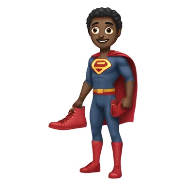 super hero holding a pair of shoes sticker