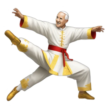 Pope kung fu kick sticker