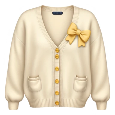 Cream cardigan with bows on it sticker