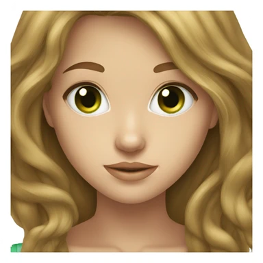 light brown hair green eyes teen girl sticker