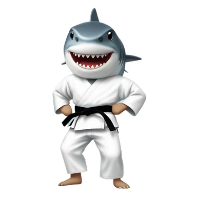 Shark in a karate gi sticker