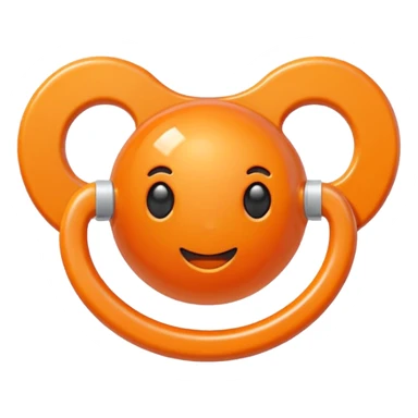 pixel art orange pacifier sticker
